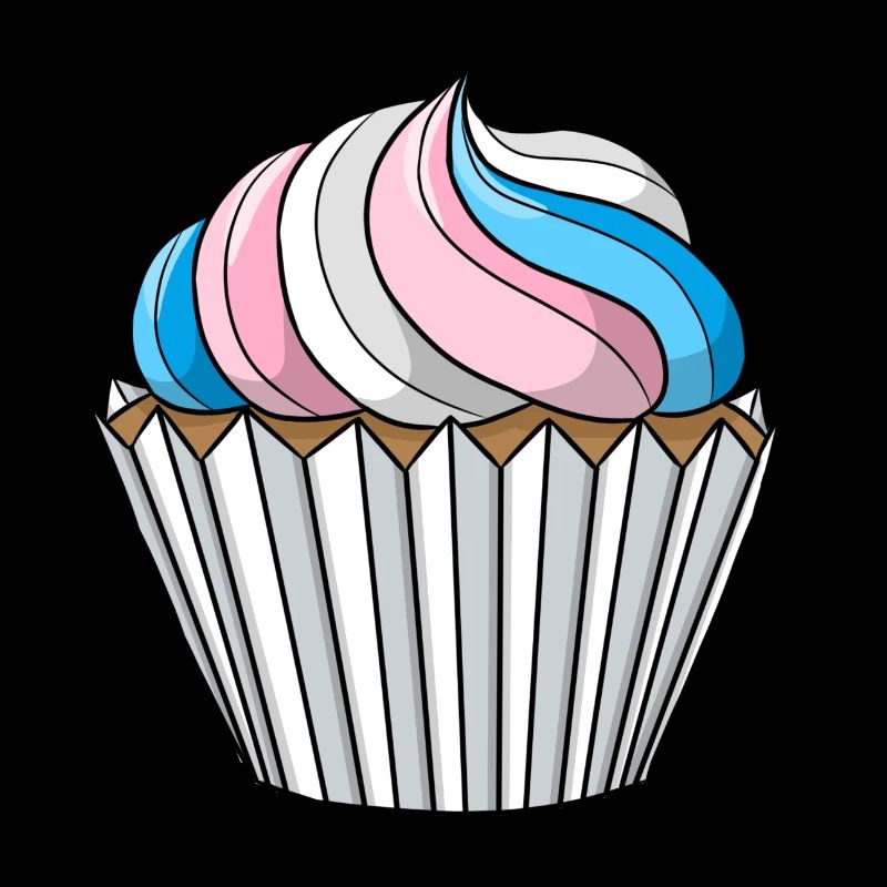 Transgender Pride Cupcake