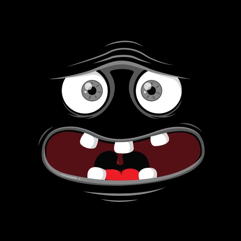 Monster-Gesicht - Grau