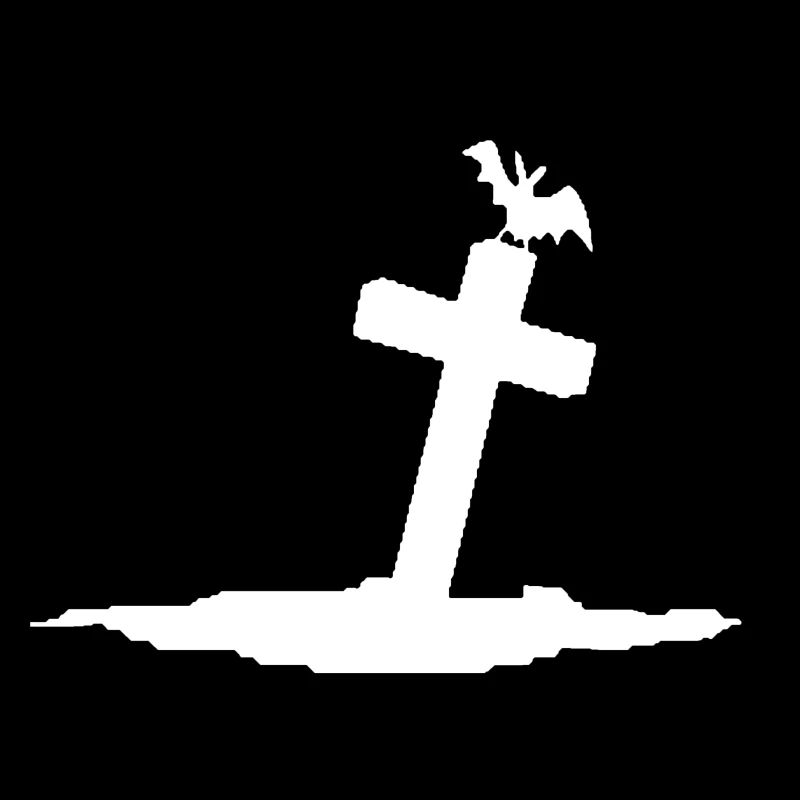 Tombstone with bat white