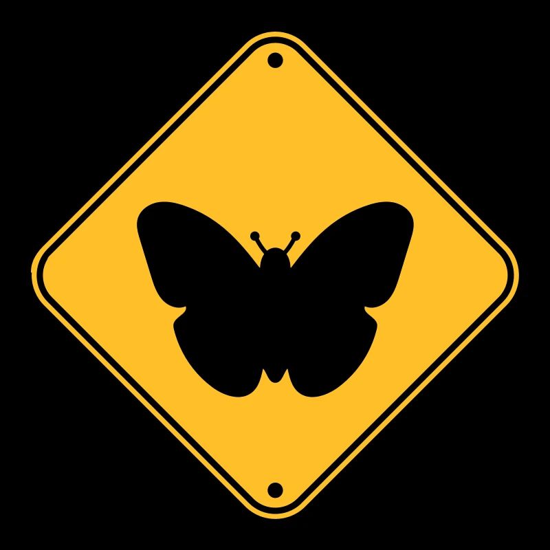 butterfly caution caution note shield zone