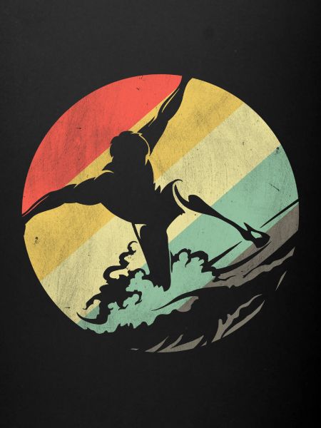 Surfeurs surfant