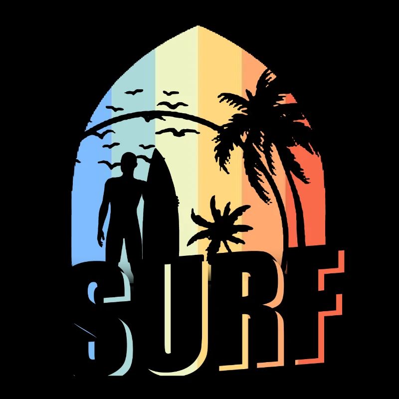 Surfer surfing surfboard