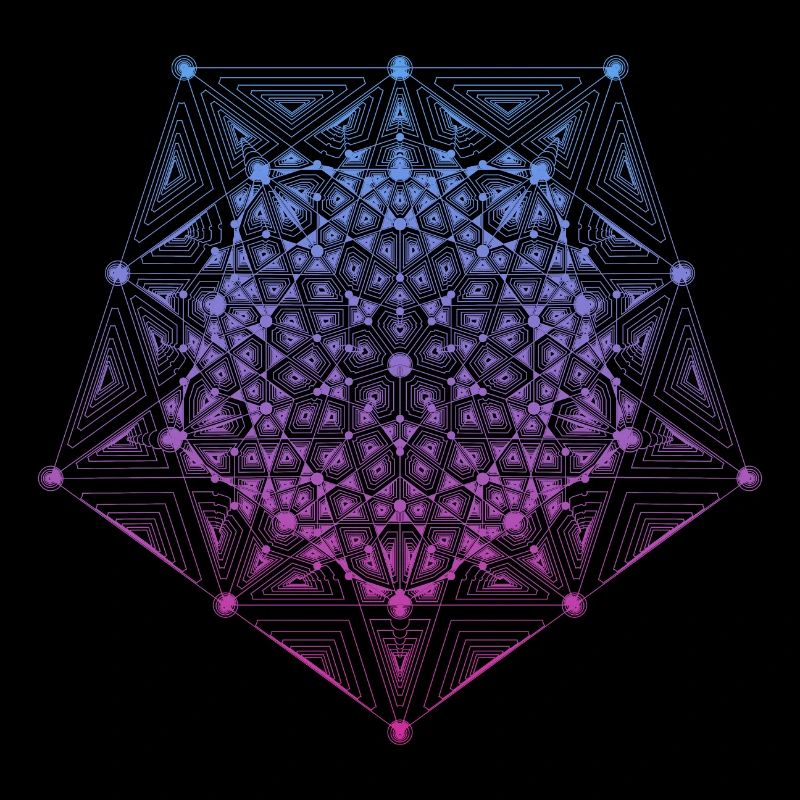 Pentagon Star Dimensions Gradient