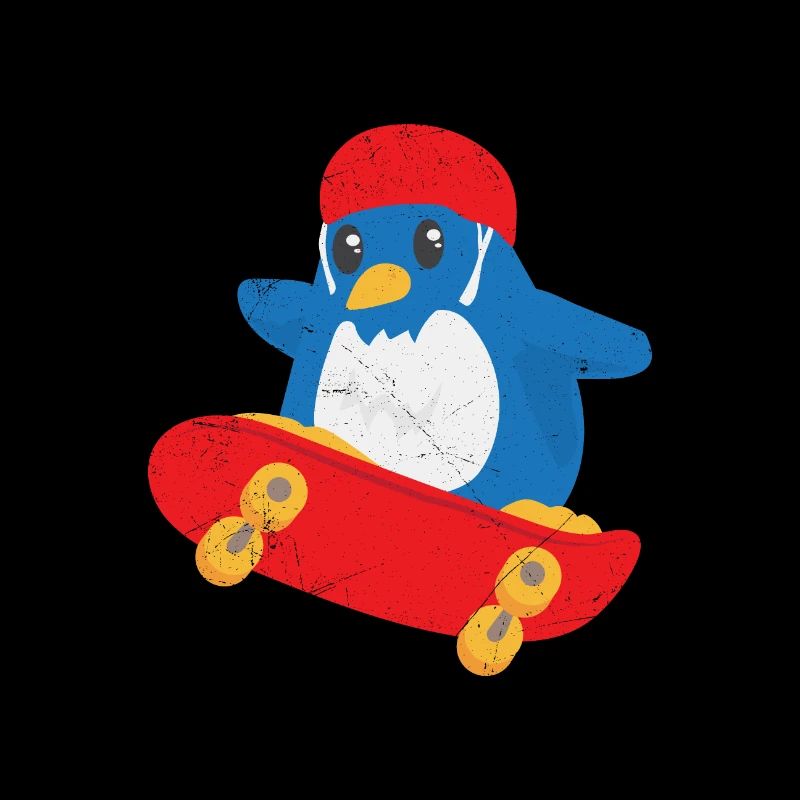 Skateboard Pinguin Skateboarder Lustige Geschenk