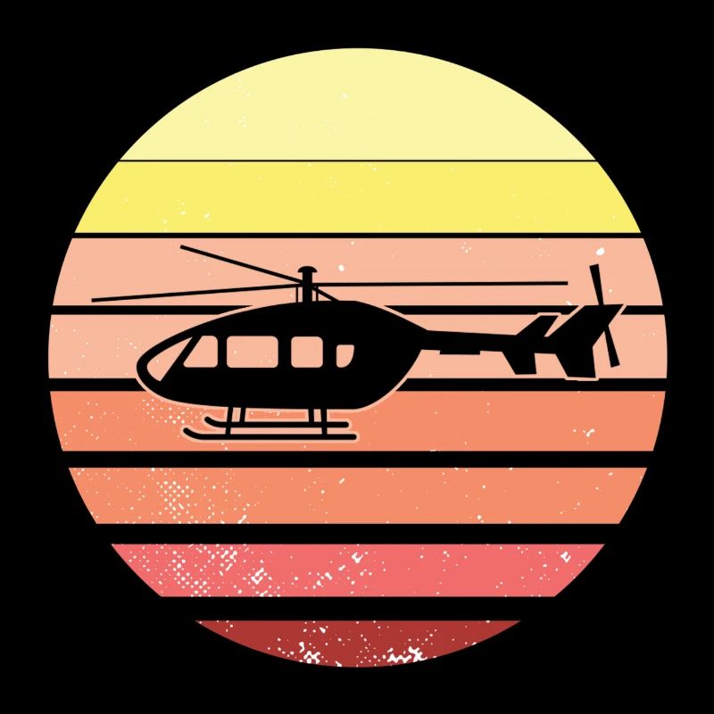 Retro helicopter helicopter pilot