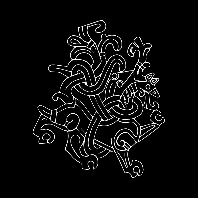 Wikinger-Drachenkunst im Originalstil.