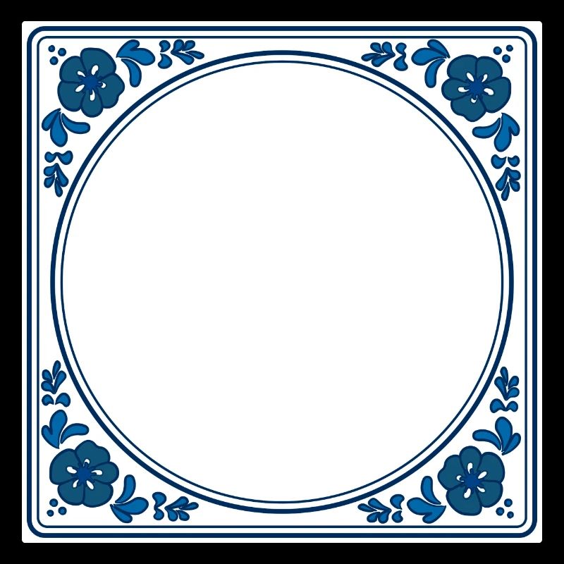 Empty Tile own text - Delft Blue