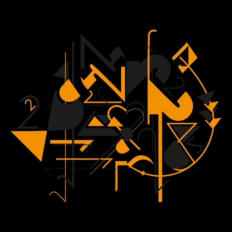 Abstrakte Kunst - Nummer 2 - Schwarz und Orange
