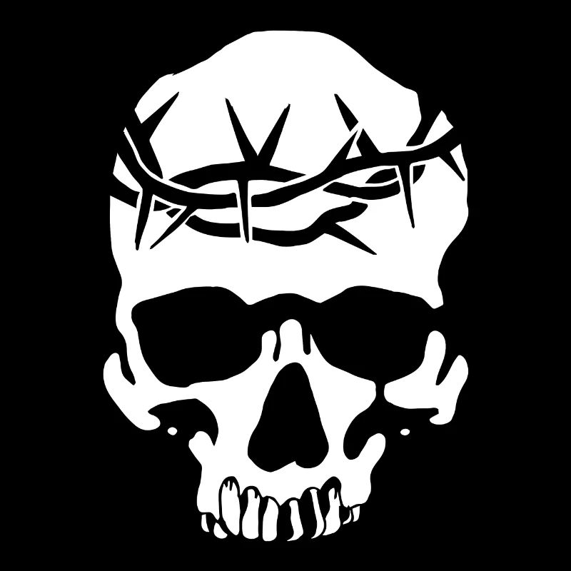 Crowned [B] Skull with Crown of Thorns