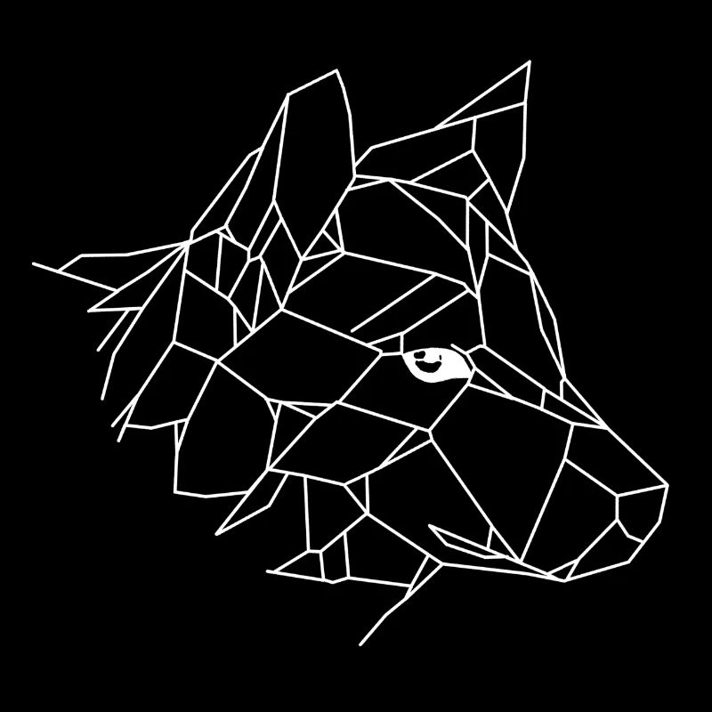 geometric white wolf