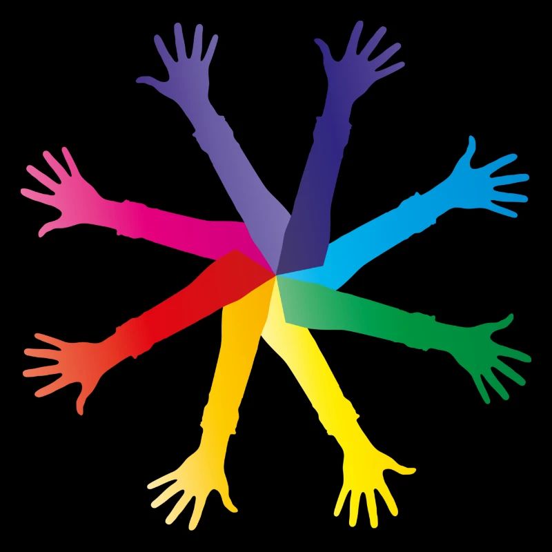 Colorful hands - diversity and integration