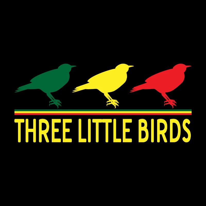 Trois petits oiseaux nature disant cadeau