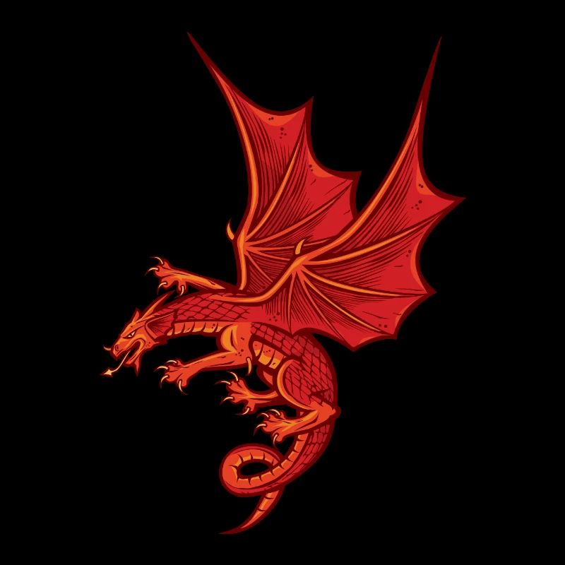 Beeindruckender roter Drache