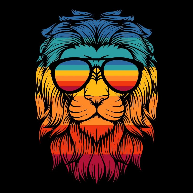 Lion avec des lunettes