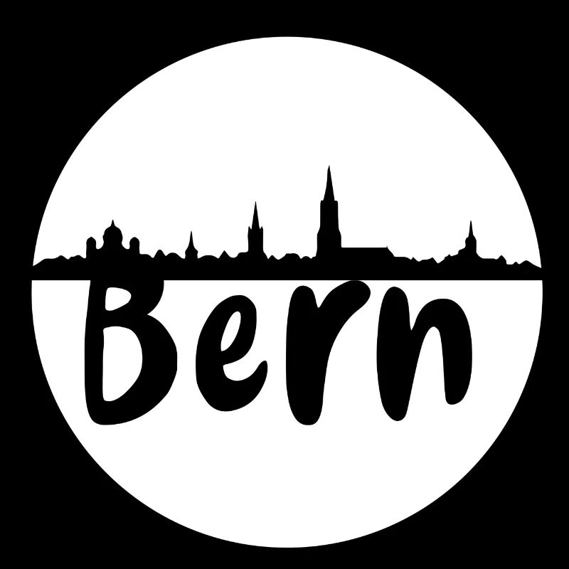 bern, skyline, circle, silhouette, white