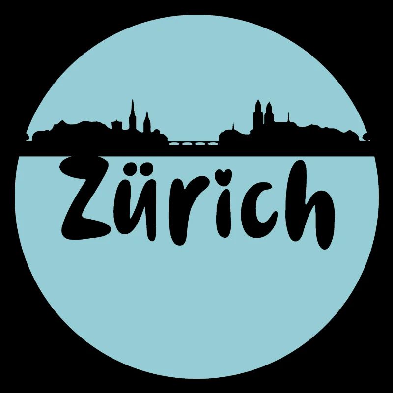 Zürich ,skyline, blau,cutout, logo, scherenschnitt