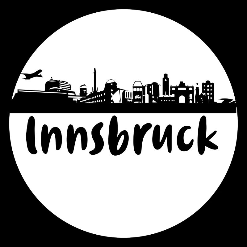 Innsbruck,skyline, cercle, coup de ciseaux, blanc