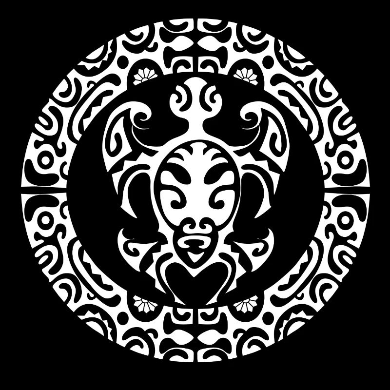 Maori Circle Turtle6 White