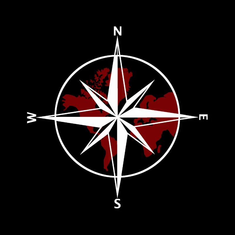 Kompass weiß-rot