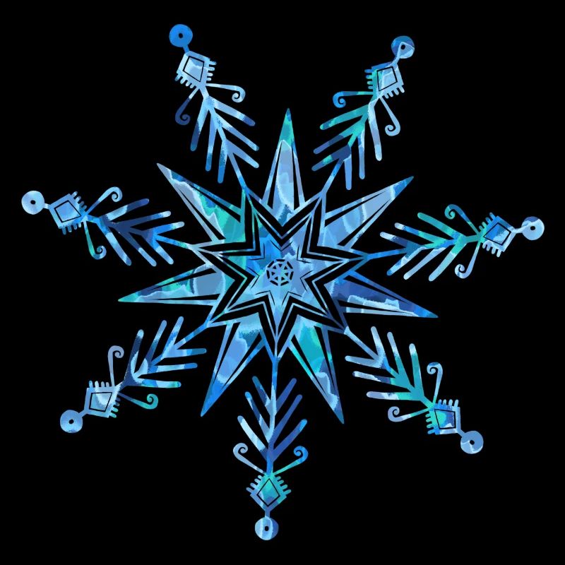 Flocon de neige étoile aquarelle