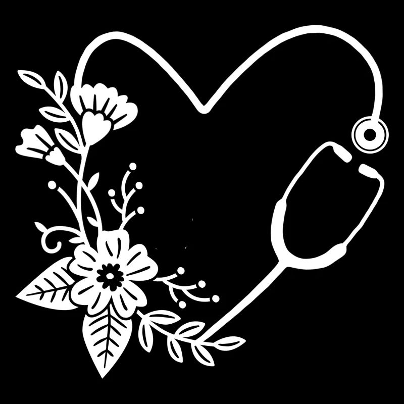 Stéthoscope mignon avec des fleurs à personnaliser