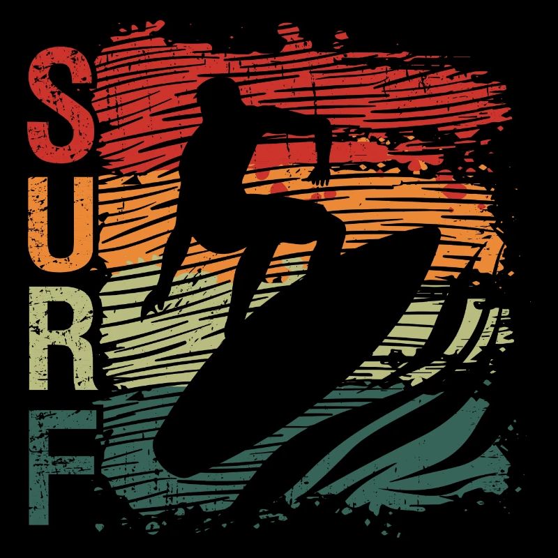 Surf d’été soleil plage arbre surfeur parfait