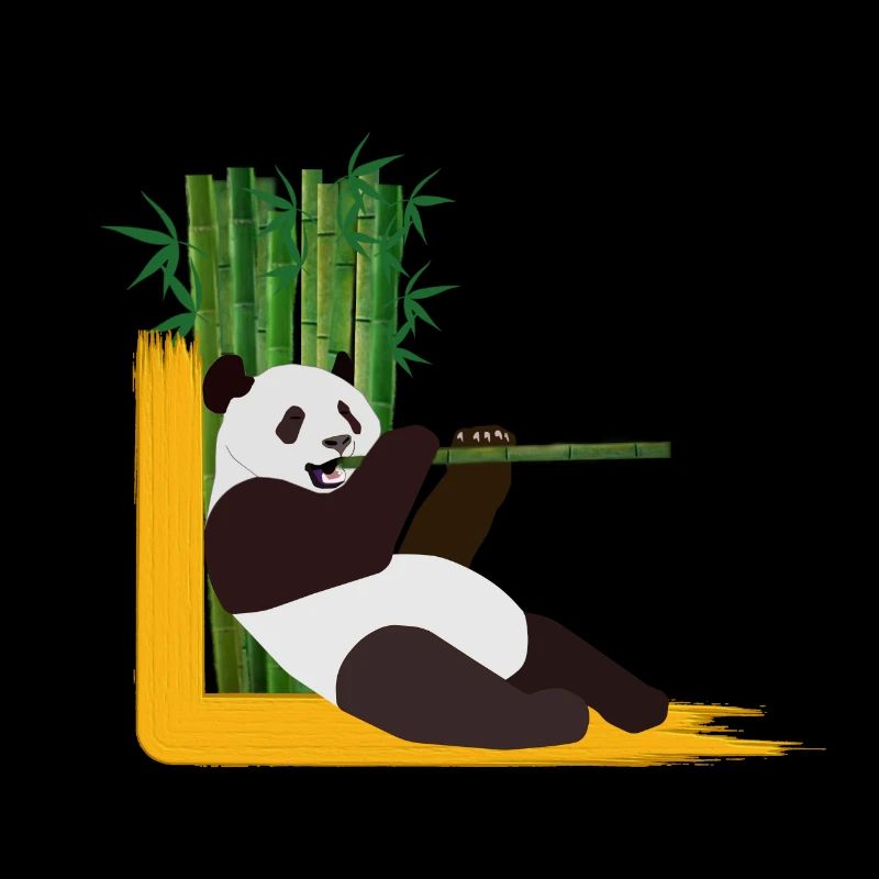 Panda with bamboo