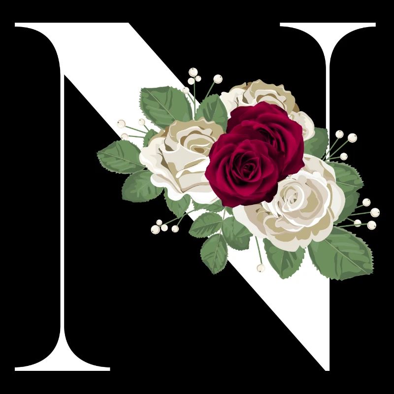 lettre N fleuris