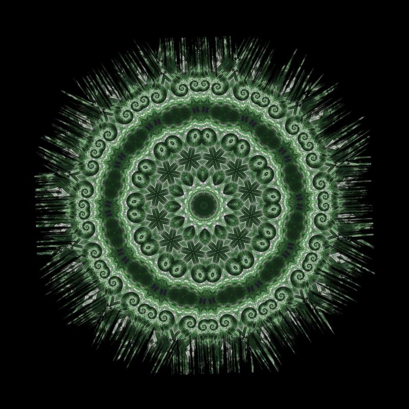 Cooles Shirt Mandala Spirale Grün Cool Coole Mode
