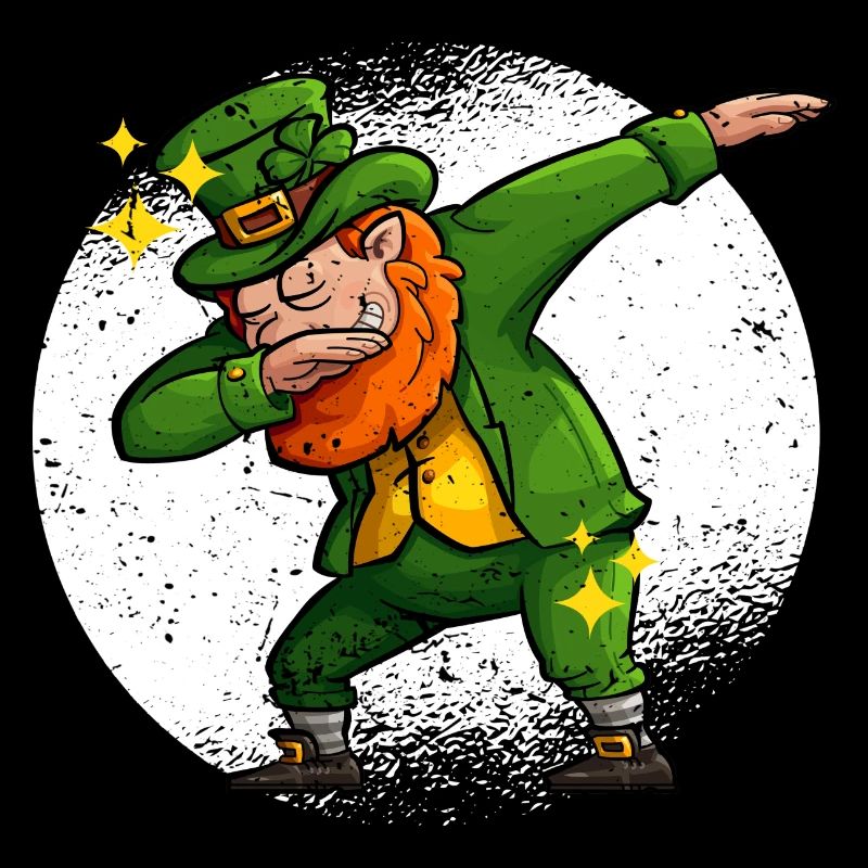 Dabbing Leprechaun St. Patricks Day Irisches Klee