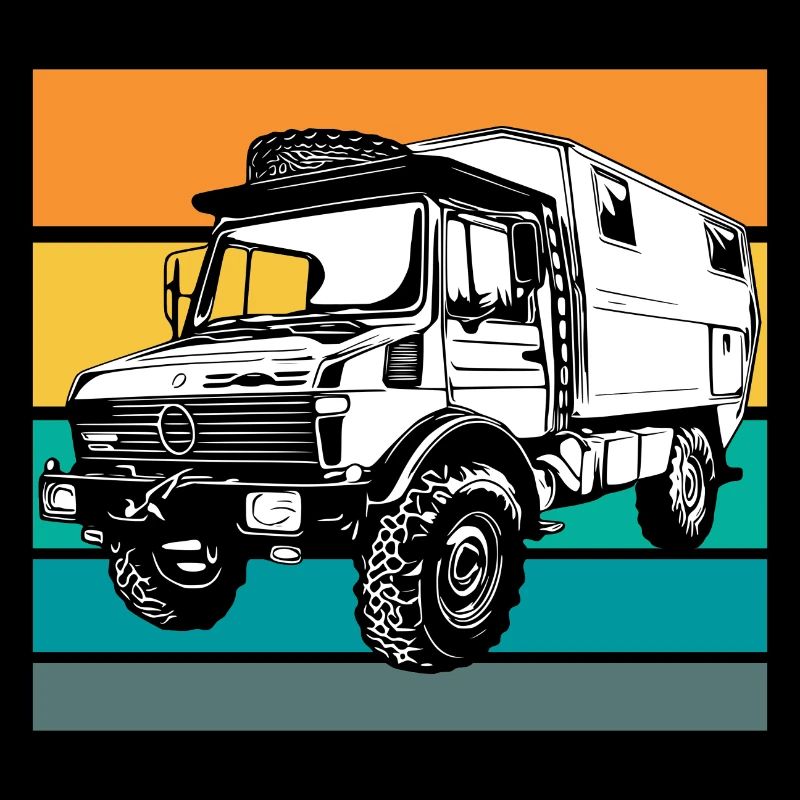 Camping - Unimog - Coucher de soleil - Oldtimer