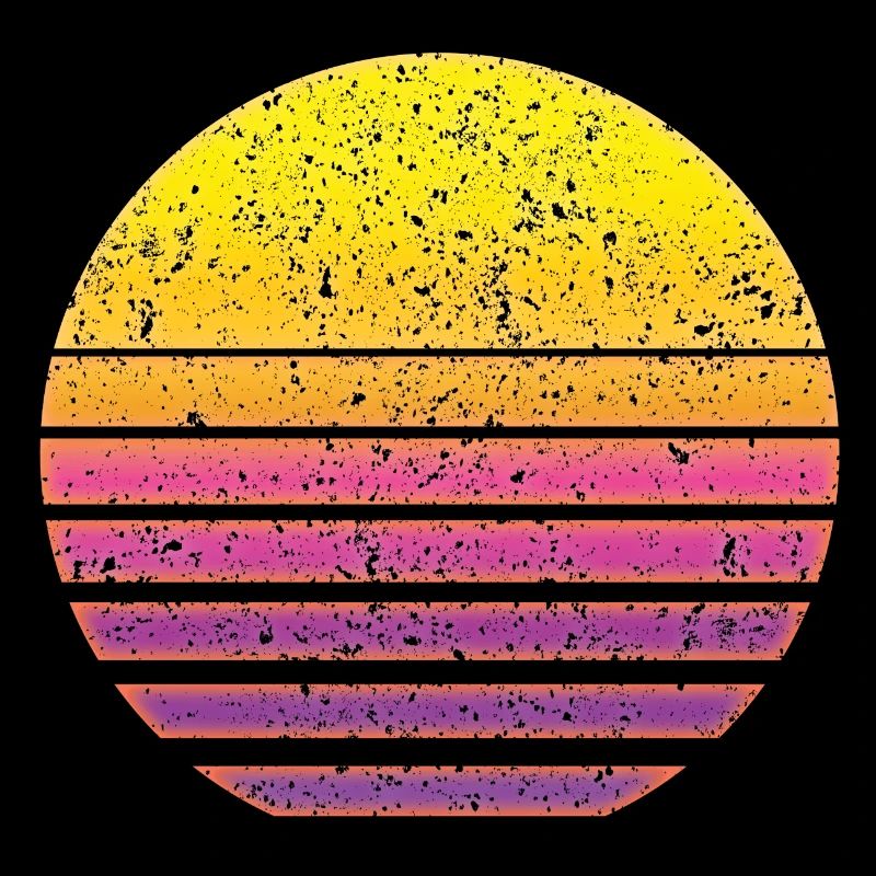 Sun Synthwave Retro