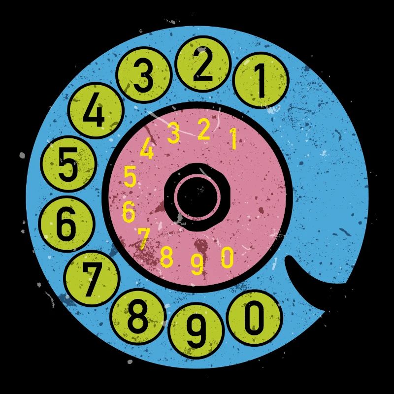 bunte Wählscheibe Vintage Retro Telefon Nostalgie
