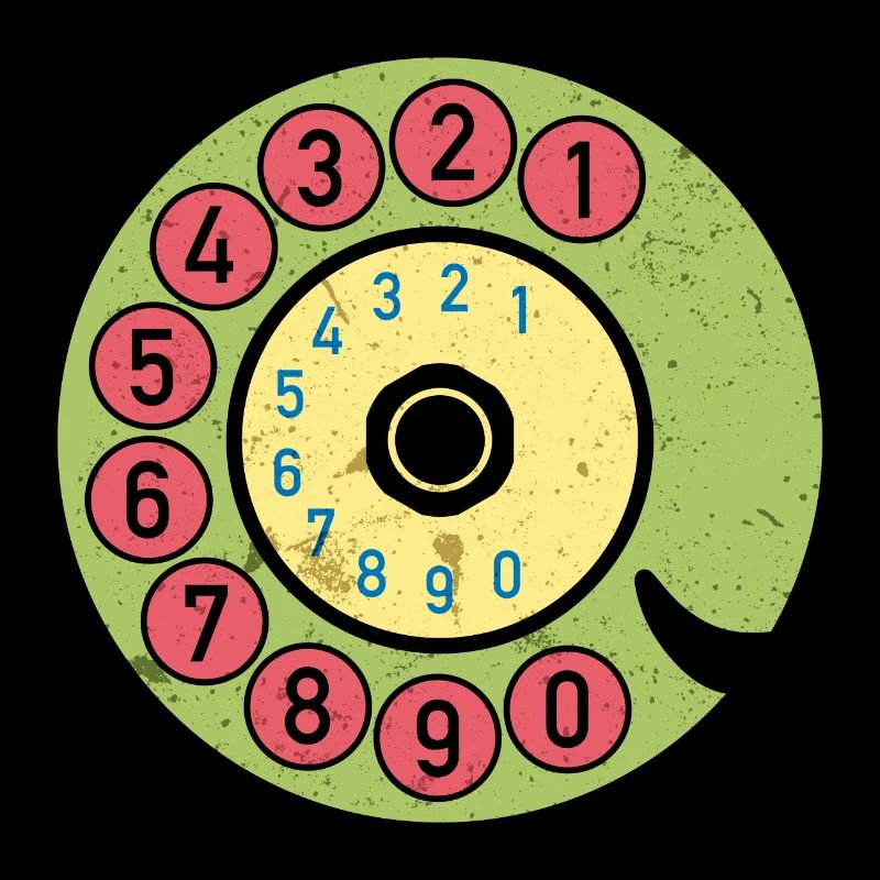 bunte Wählscheibe Vintage Retro Telefon Nostalgie