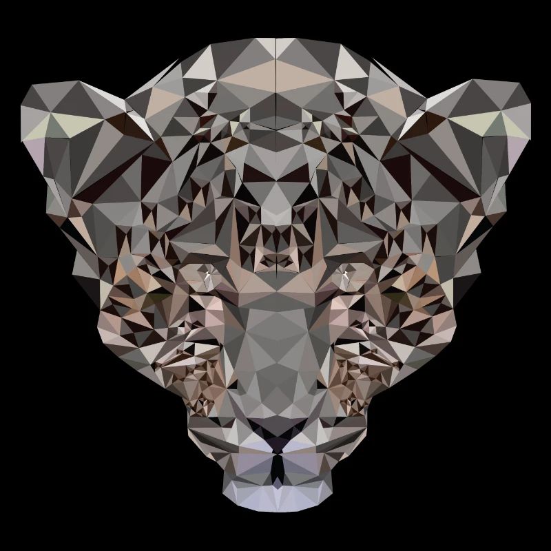 Leopard grau/weiß Polygon