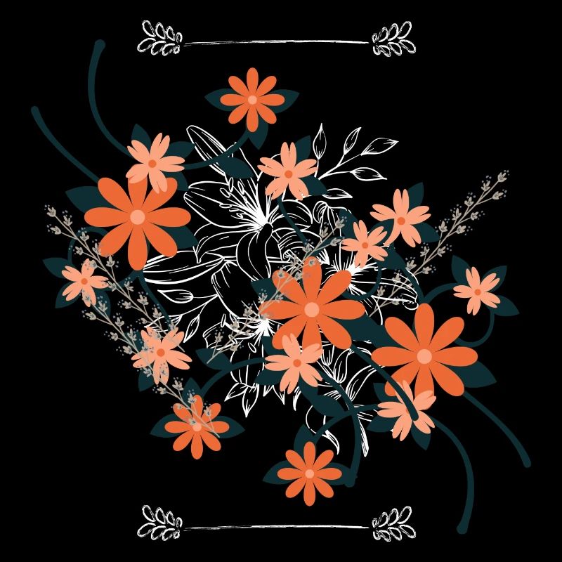 Champêtre fleurs orangées