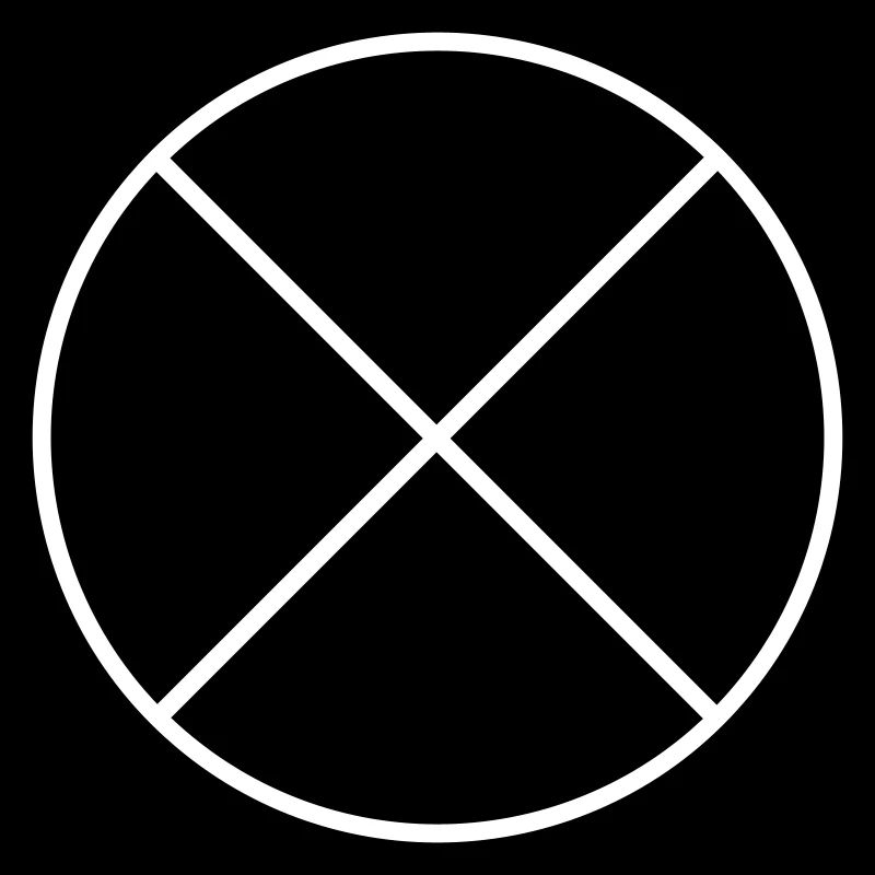 Circle with cross vector white