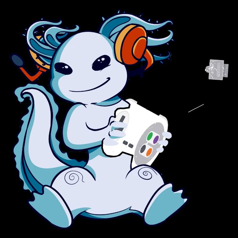 un axolotl jouant à des jeux vidéo avec un joystick