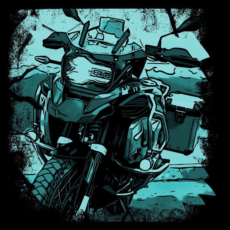Motorcycle GS black turquoise