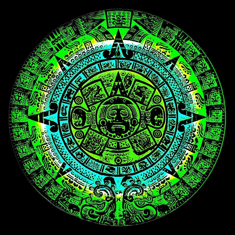 Azteken Kalender Stein der Sonne - Design A