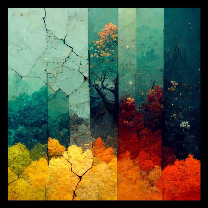 Forêt en dégradé de saison