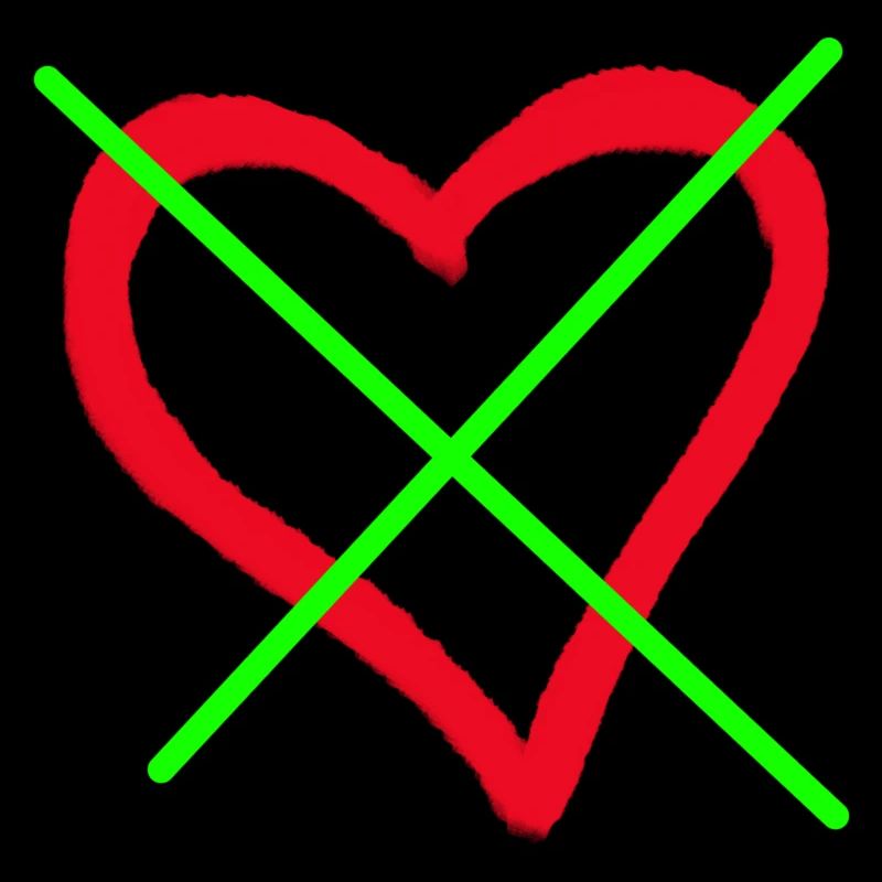 Herz durchgestrichen