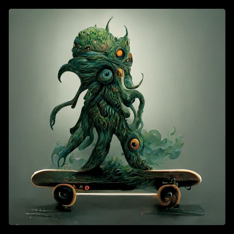 Cthulhu auf Skateboard