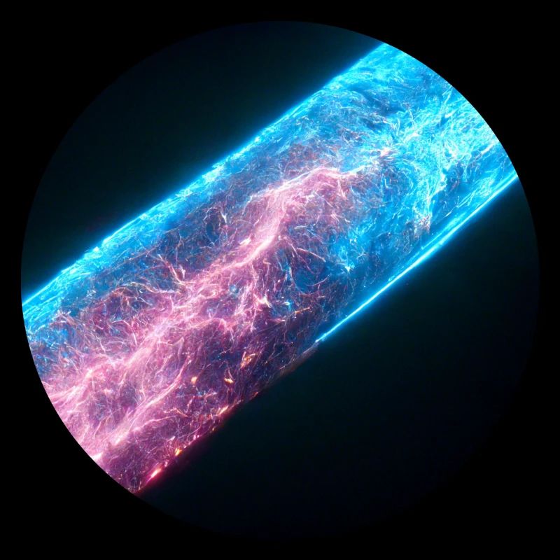 Blitz in roter und blauer Farbe