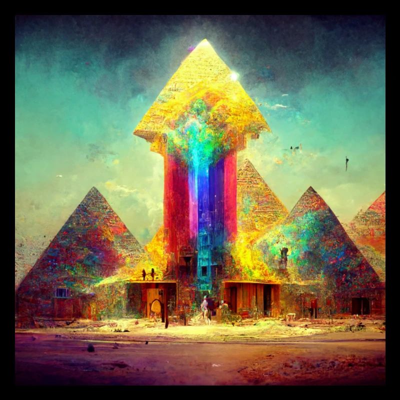 Fantasy Egypte Abritant des Pharos Psychédéliques