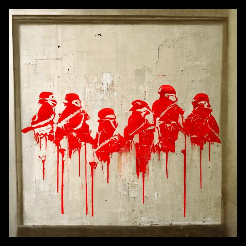 Banksy Style War Scene Graffiti