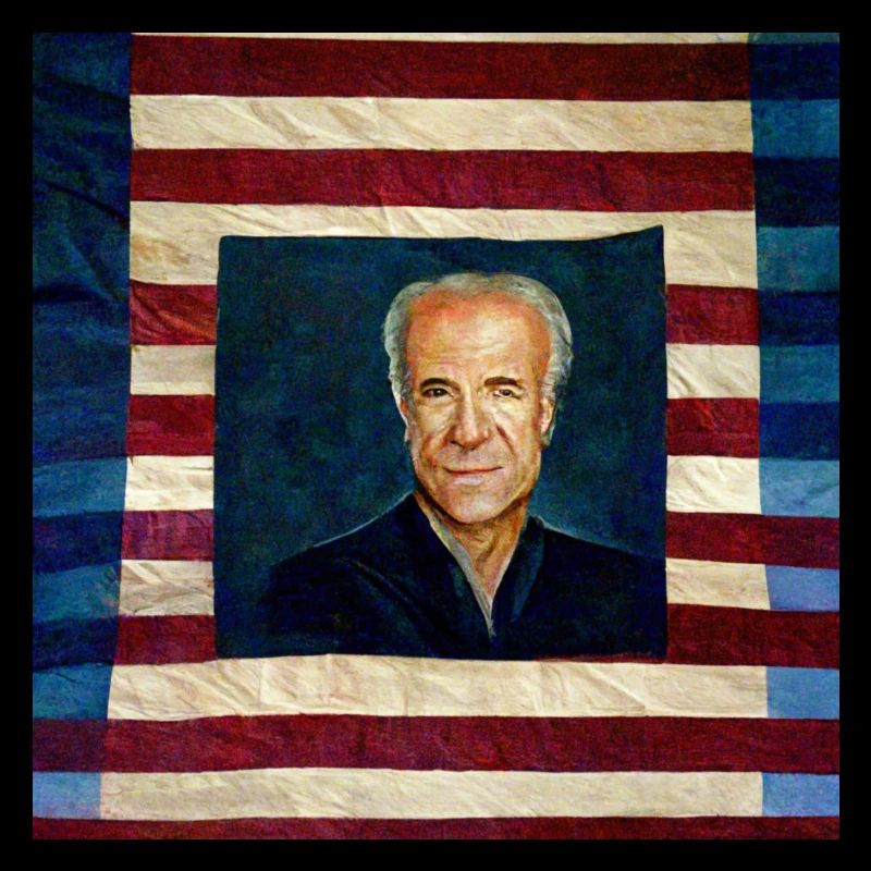 USA flag With Joe Biden