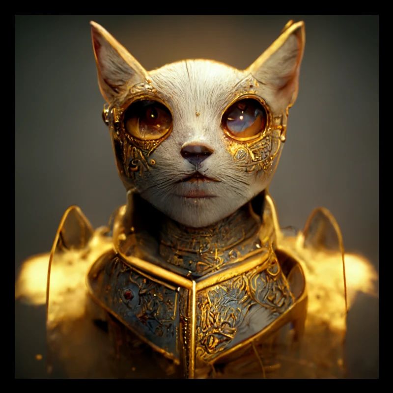 Cat with gold armor