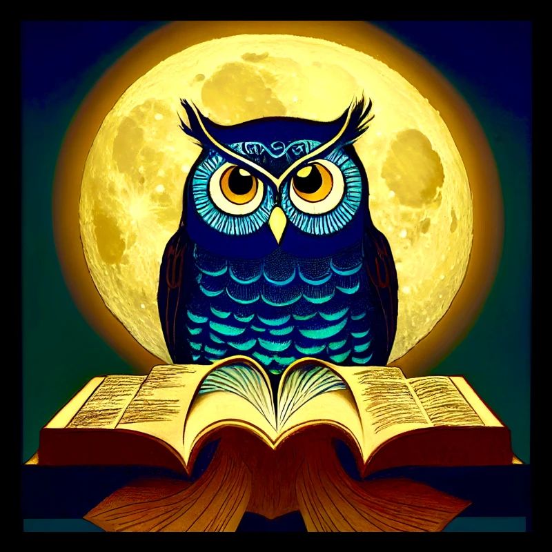 Büchereule im vollen Mond