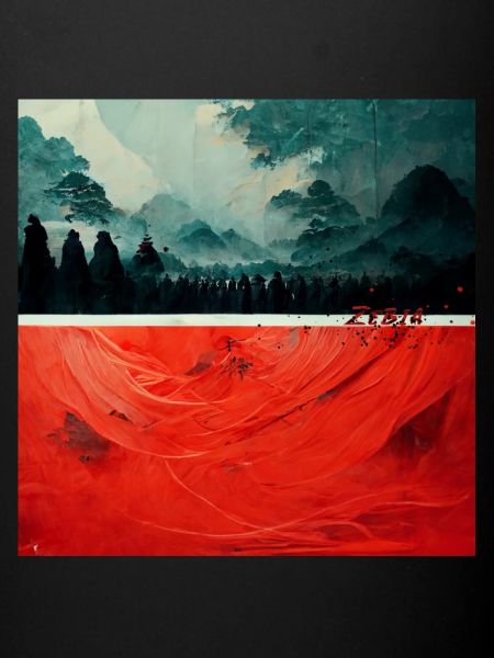 red sky forest